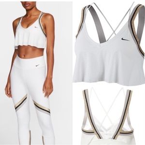 Nike Women's Jersey Glam Indy Sports  White with Gold, Black , Gray Straps